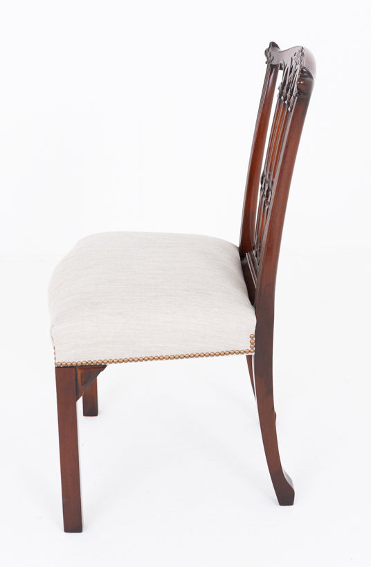 Good Set of 12 (10 + 2 ) Mahogany Gothic Style Dining Chairs