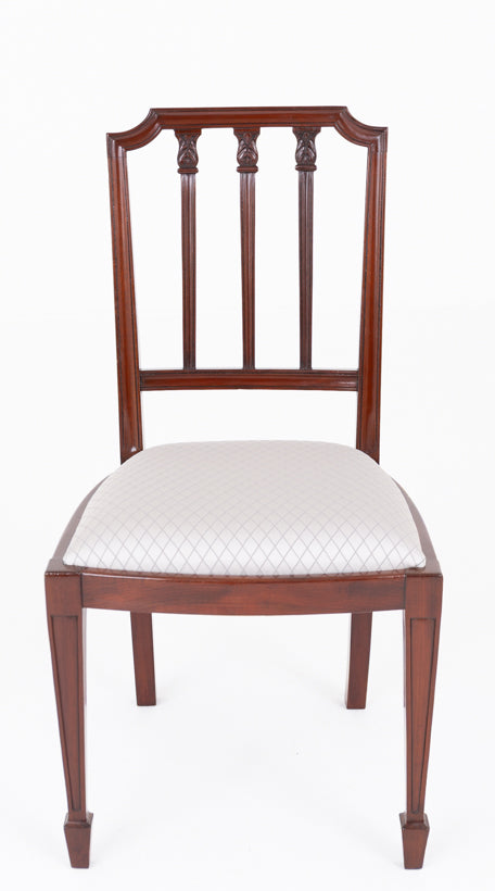 Set of 10 (8+2) Mahogany Hepplewhite Style Dining Chairs
