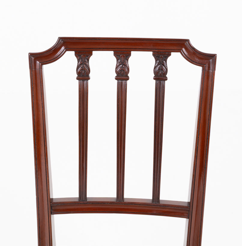 Set of 10 (8+2) Mahogany Hepplewhite Style Dining Chairs