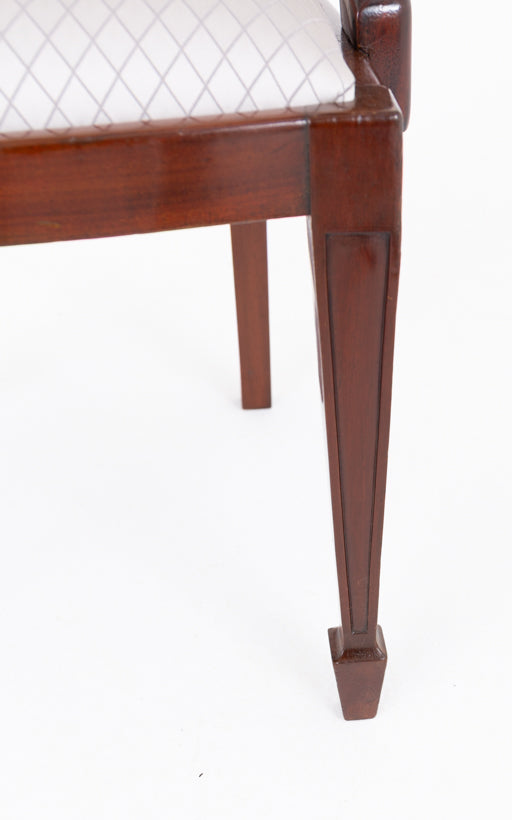 Set of 10 (8+2) Mahogany Hepplewhite Style Dining Chairs