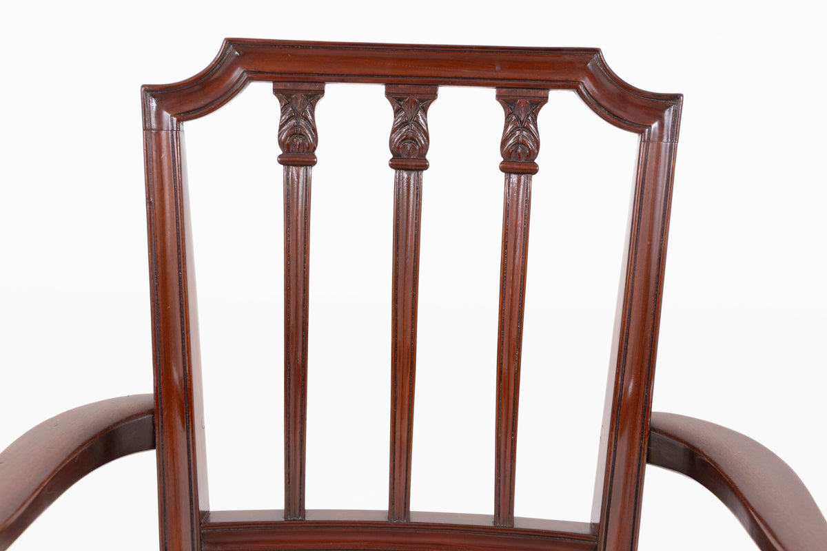 Set of 10 (8+2) Mahogany Hepplewhite Style Dining Chairs