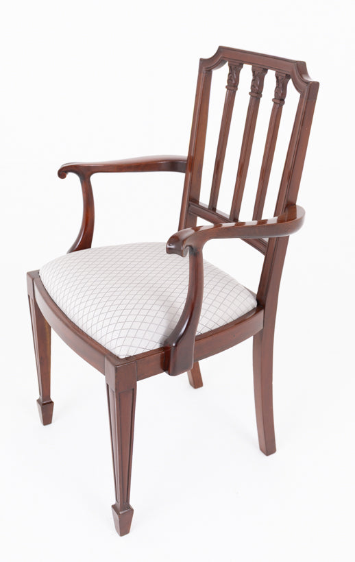 Set of 10 (8+2) Mahogany Hepplewhite Style Dining Chairs