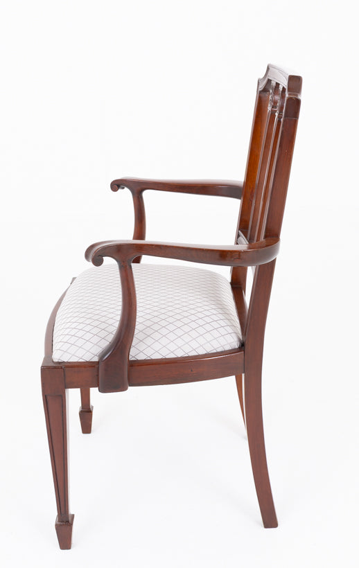 Set of 10 (8+2) Mahogany Hepplewhite Style Dining Chairs