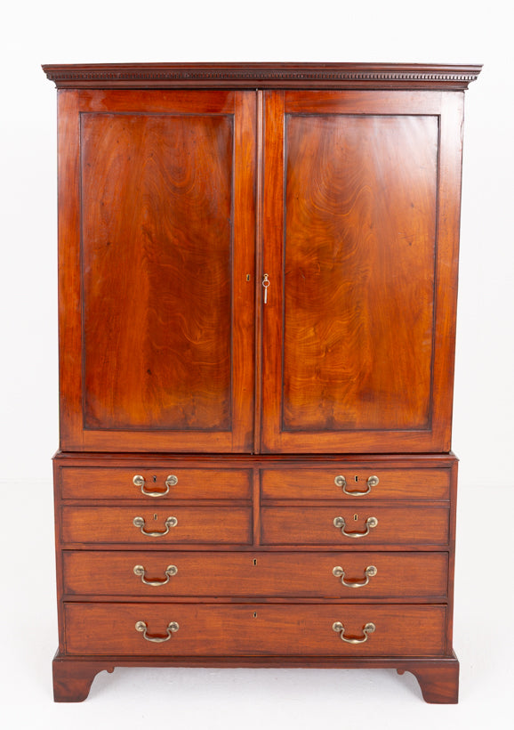 Georgian Mahogany Linen Press