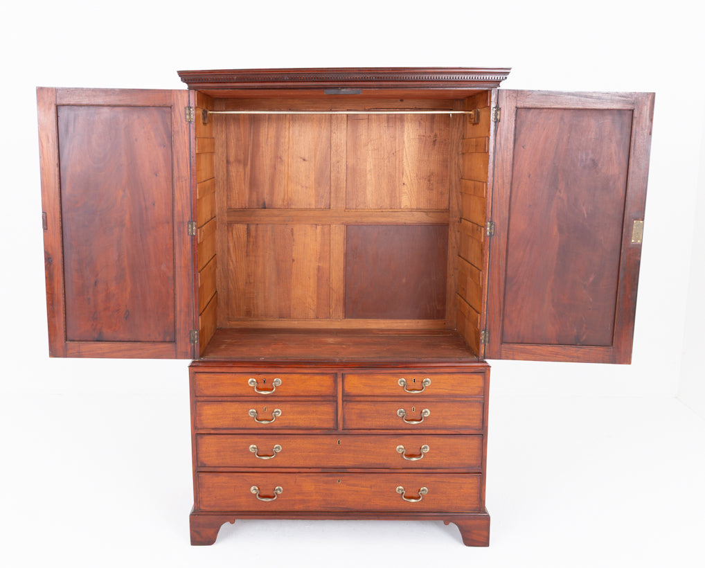 Georgian Mahogany Linen Press