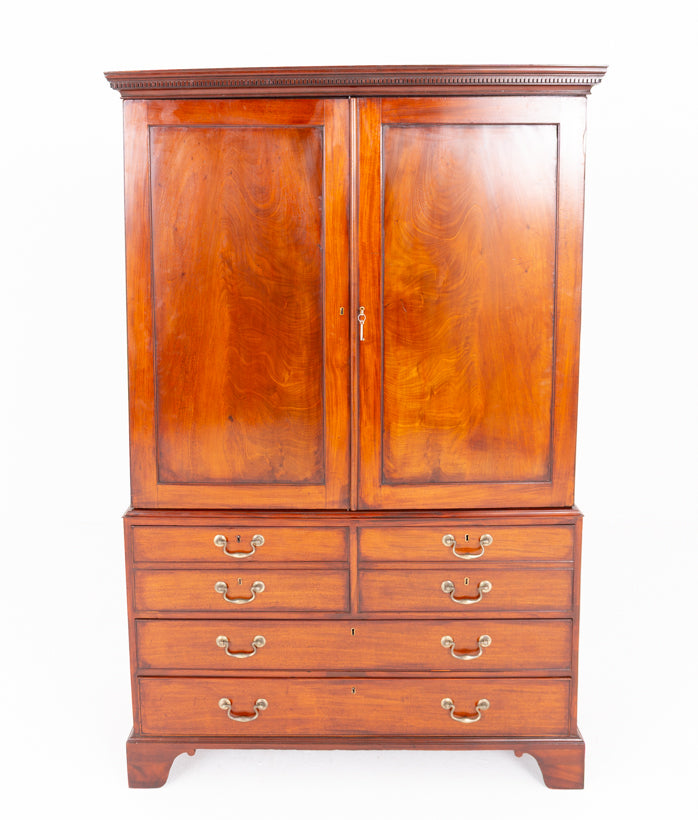 Georgian Mahogany Linen Press