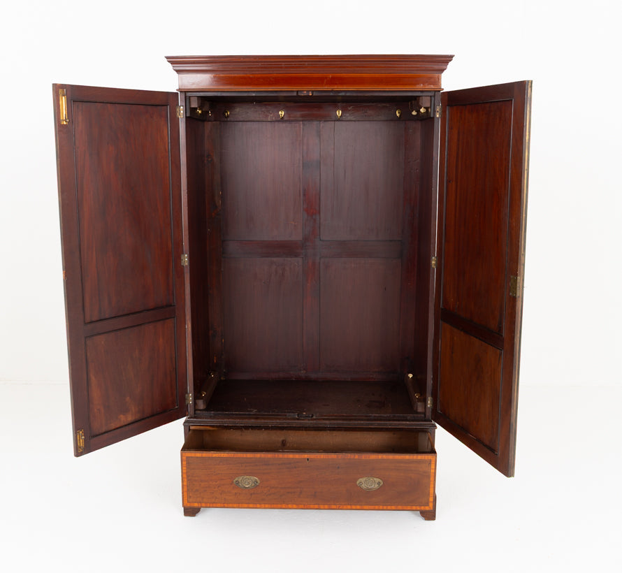 Sheraton Revival Mahogany 2 Door Wardrobe