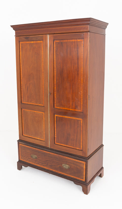 Sheraton Revival Mahogany 2 Door Wardrobe