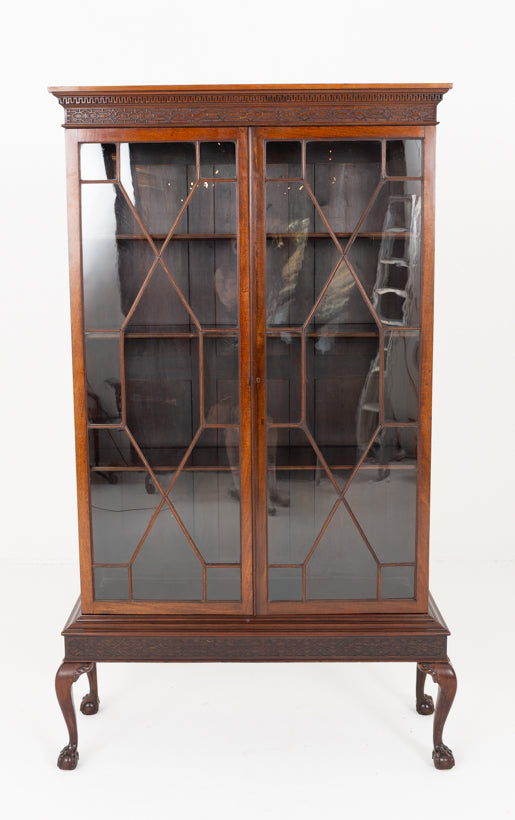 Mahogany Chippendale Style Glazed Bookcase