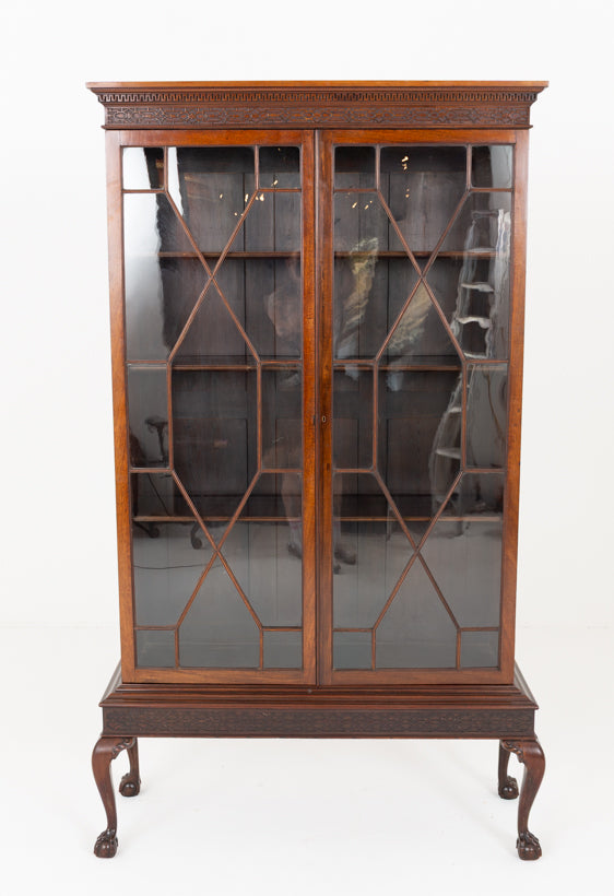 Mahogany Chippendale Style Glazed Bookcase