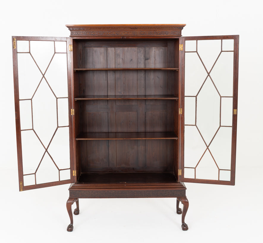 Mahogany Chippendale Style Glazed Bookcase