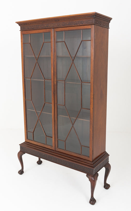 Mahogany Chippendale Style Glazed Bookcase
