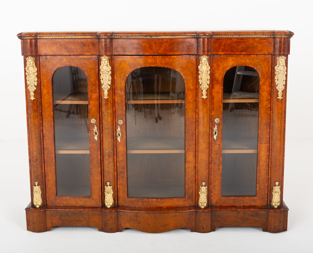 Wonderful Victorian Burr Walnut Credenza