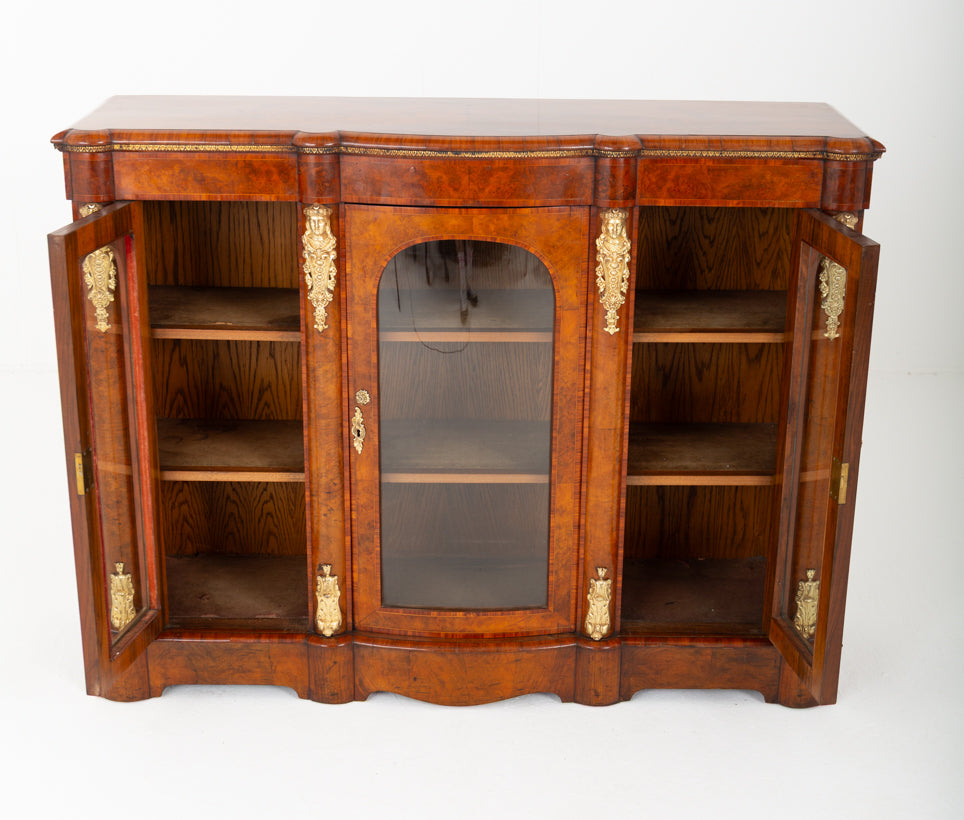 Wonderful Victorian Burr Walnut Credenza