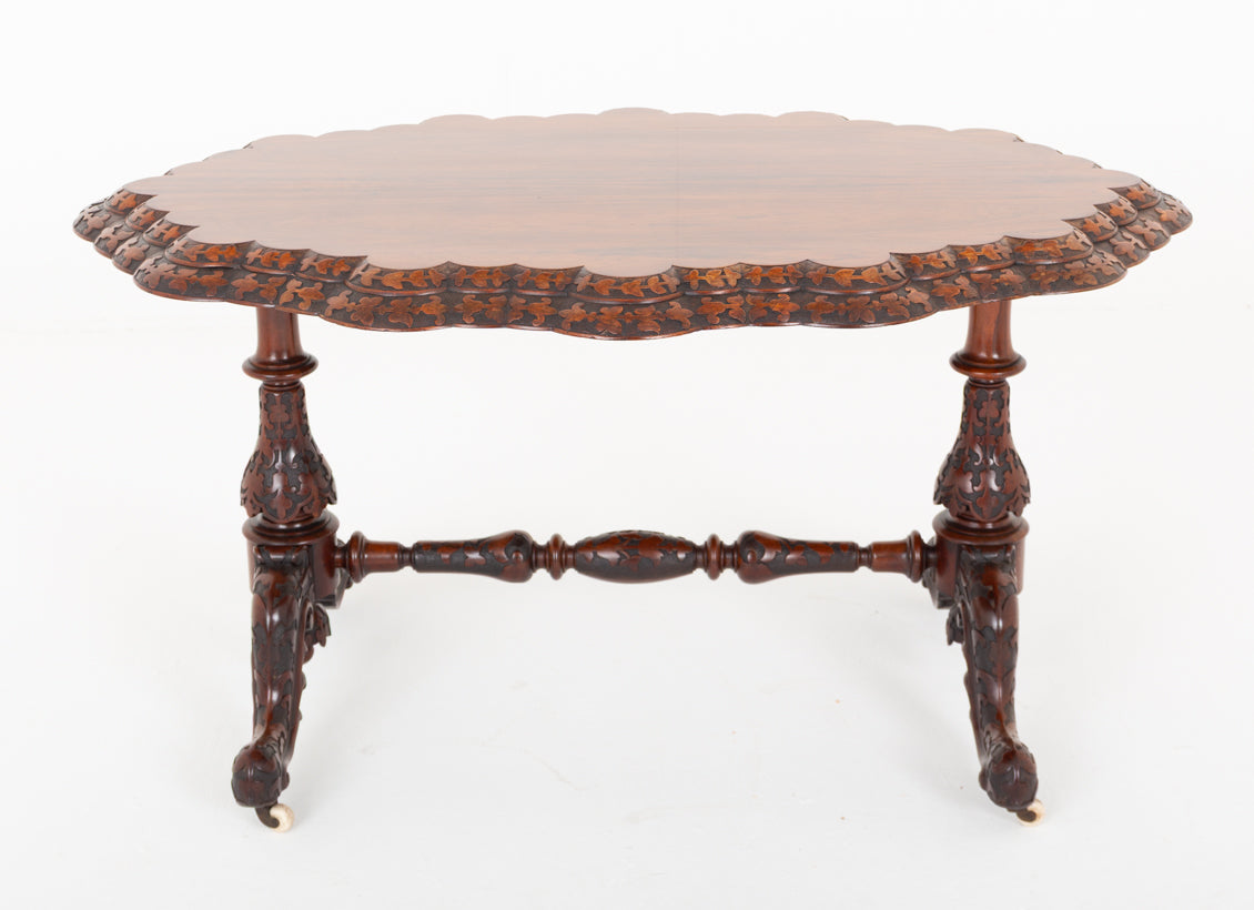 Good Irish Carved Rosewood Centre Table