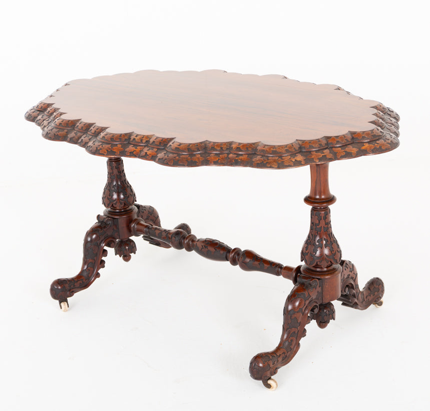 Good Irish Carved Rosewood Centre Table