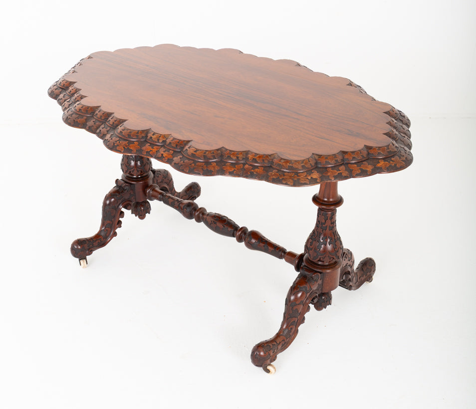 Good Irish Carved Rosewood Centre Table
