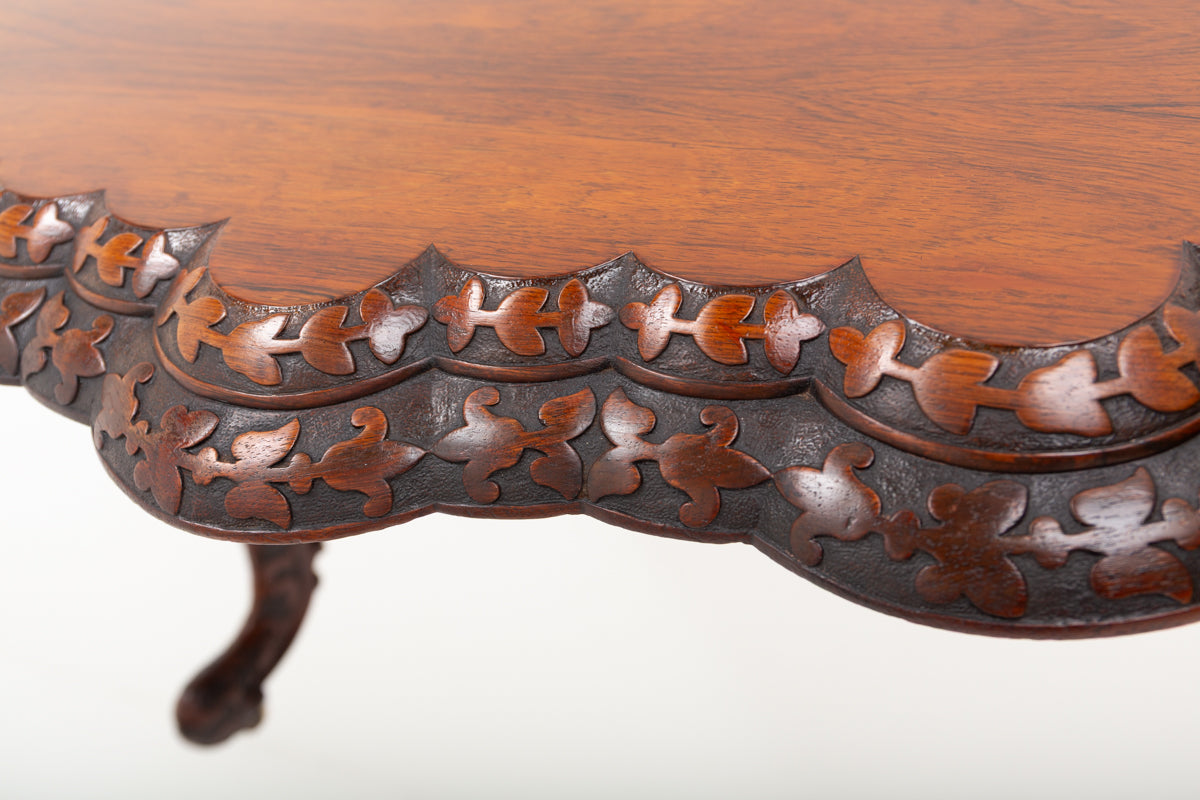 Good Irish Carved Rosewood Centre Table