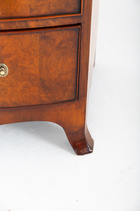 Regency Revival Burr Walnut Bow-Fronted Wardrobe