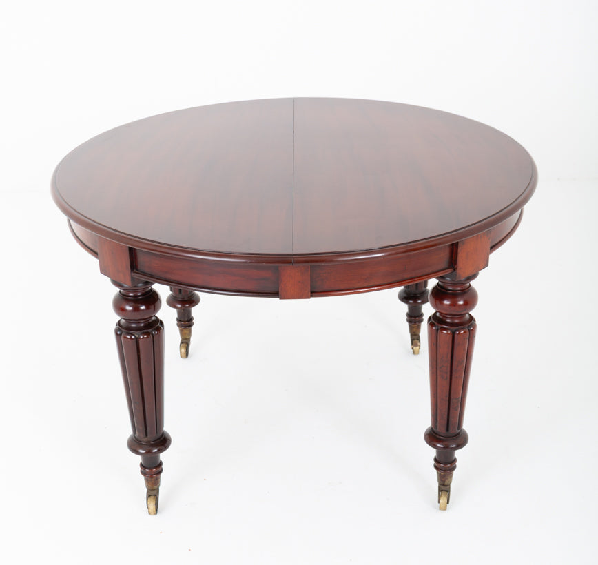 Mahogany William IV Circular Extending Dining Table