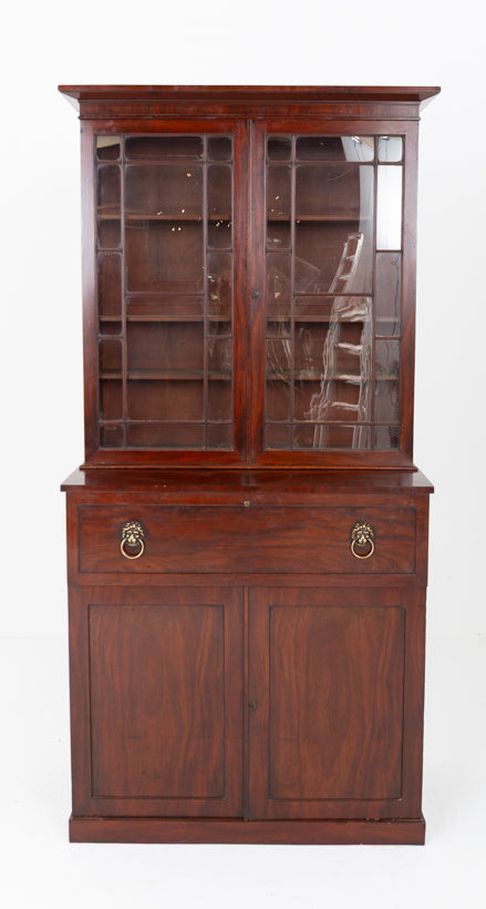William IV Mahogany Secretaire Bookcase