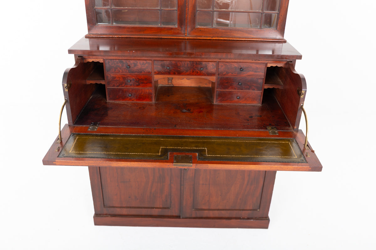 William IV Mahogany Secretaire Bookcase