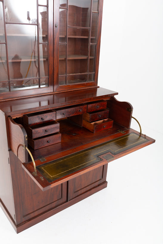 William IV Mahogany Secretaire Bookcase