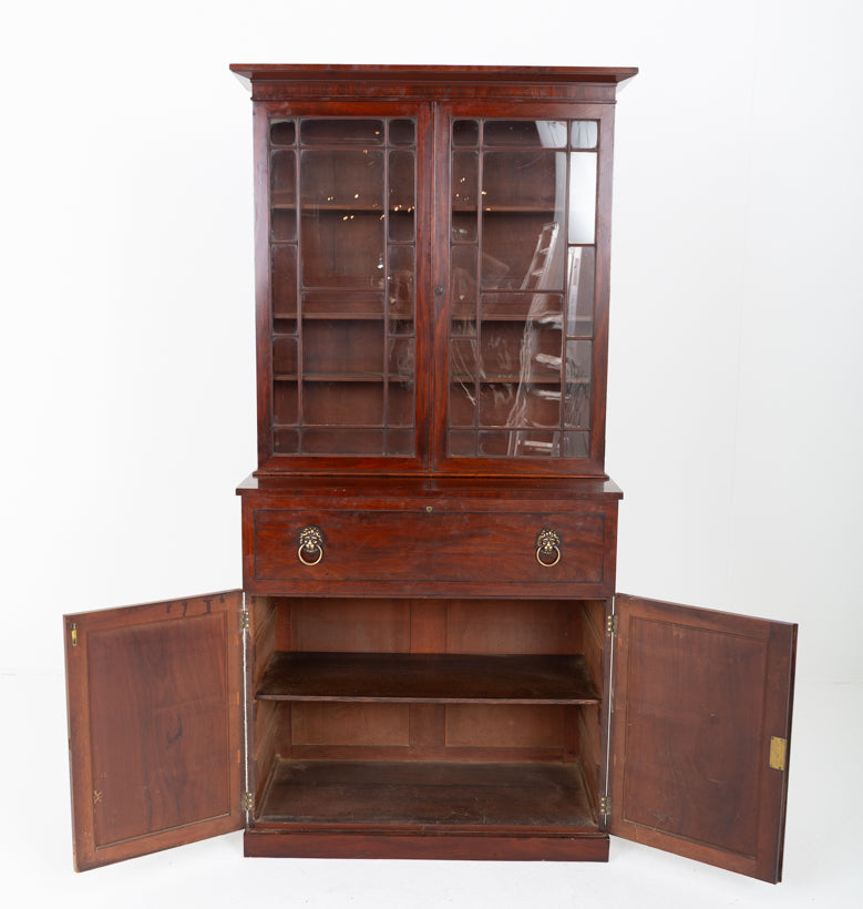 William IV Mahogany Secretaire Bookcase