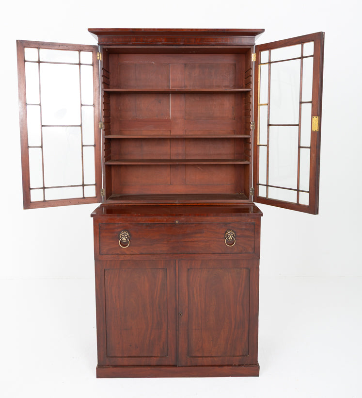 William IV Mahogany Secretaire Bookcase