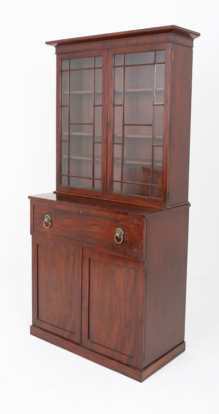 William IV Mahogany Secretaire Bookcase