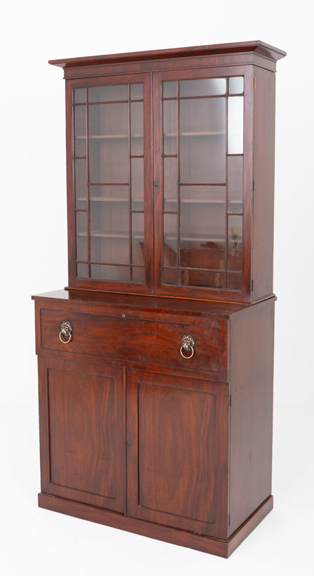 William IV Mahogany Secretaire Bookcase