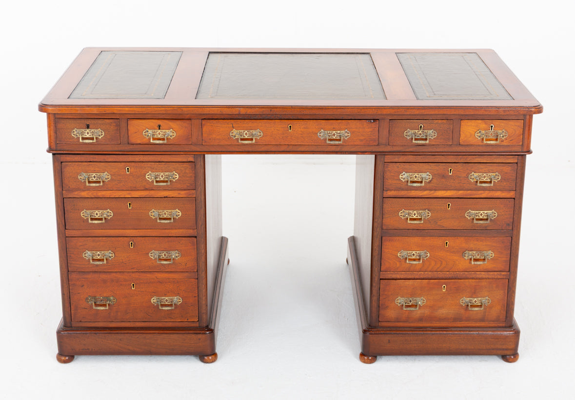 Victorian Mahogany 2 Pedestal Desk