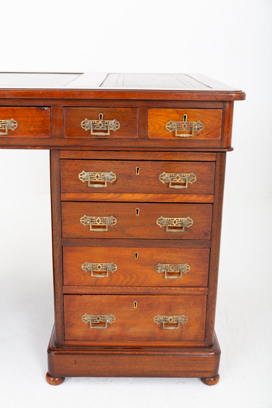 Victorian Mahogany 2 Pedestal Desk