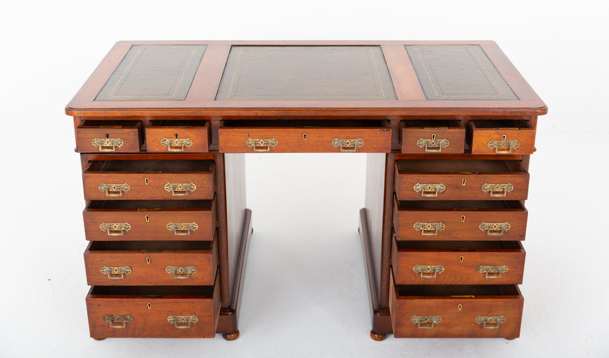 Victorian Mahogany 2 Pedestal Desk