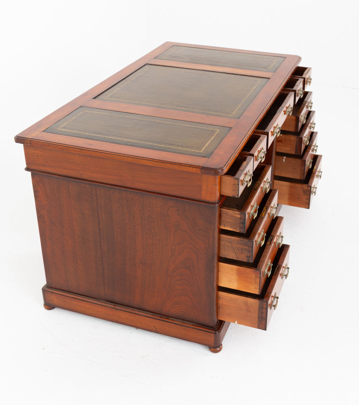 Victorian Mahogany 2 Pedestal Desk