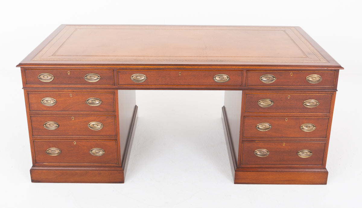 Georgian Style Mahogany Partners Desk