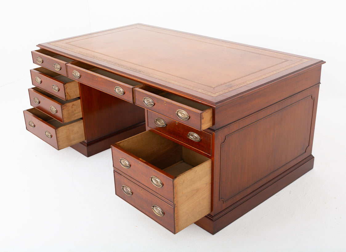 Georgian Style Mahogany Partners Desk