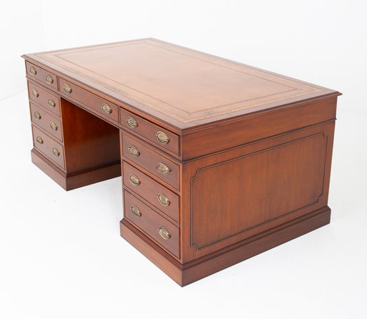 Georgian Style Mahogany Partners Desk