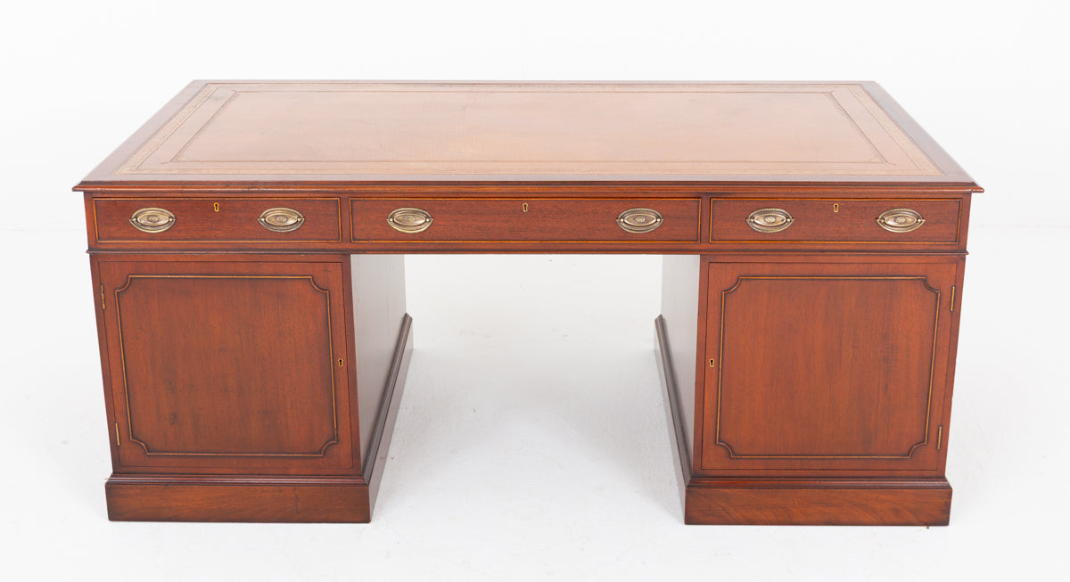 Georgian Style Mahogany Partners Desk
