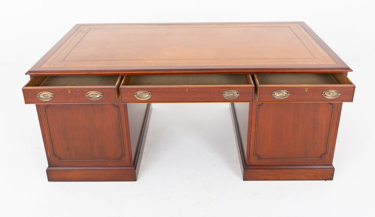Georgian Style Mahogany Partners Desk