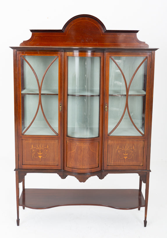 Sheraton Revival Mahogany Display Cabinet