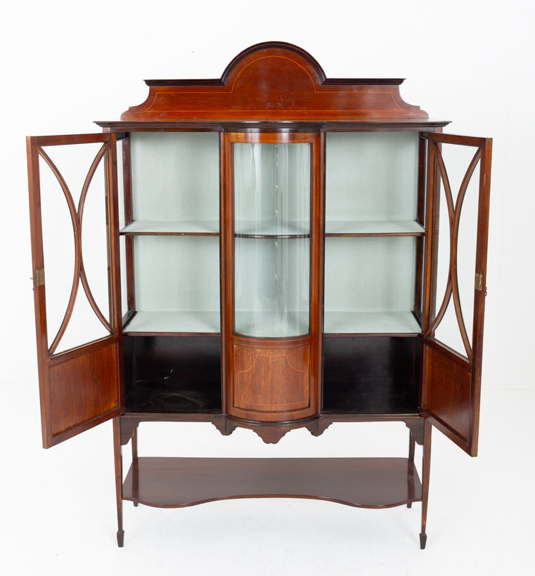 Sheraton Revival Mahogany Display Cabinet