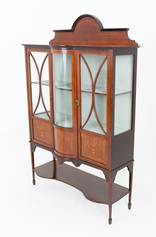 Sheraton Revival Mahogany Display Cabinet