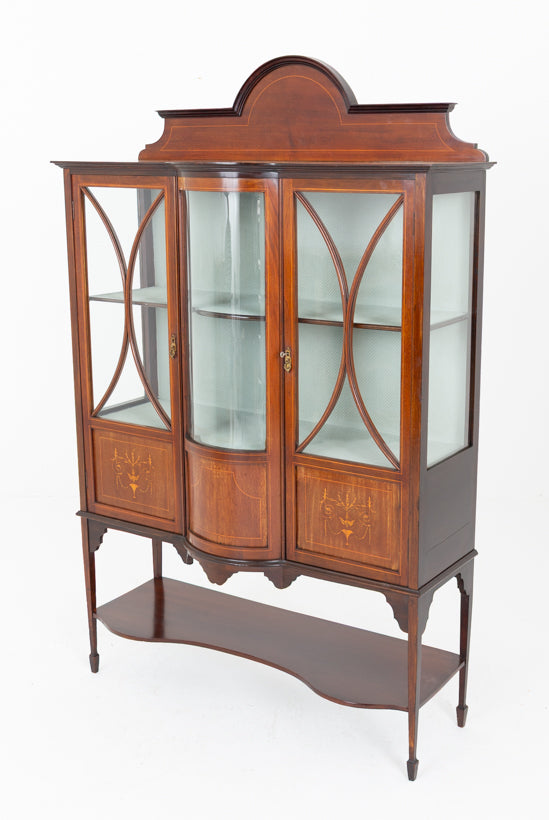 Sheraton Revival Mahogany Display Cabinet