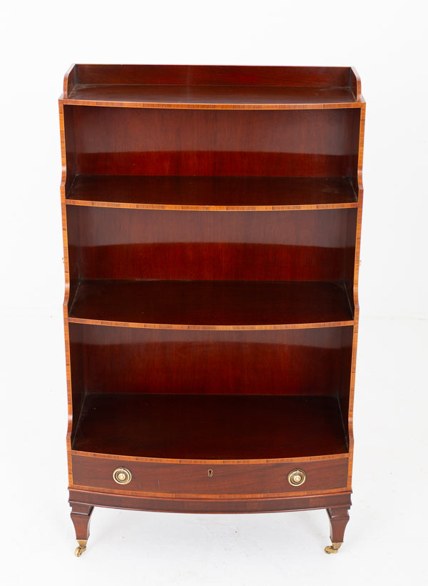 Good Quality Mahogany Waterfall Bookcase