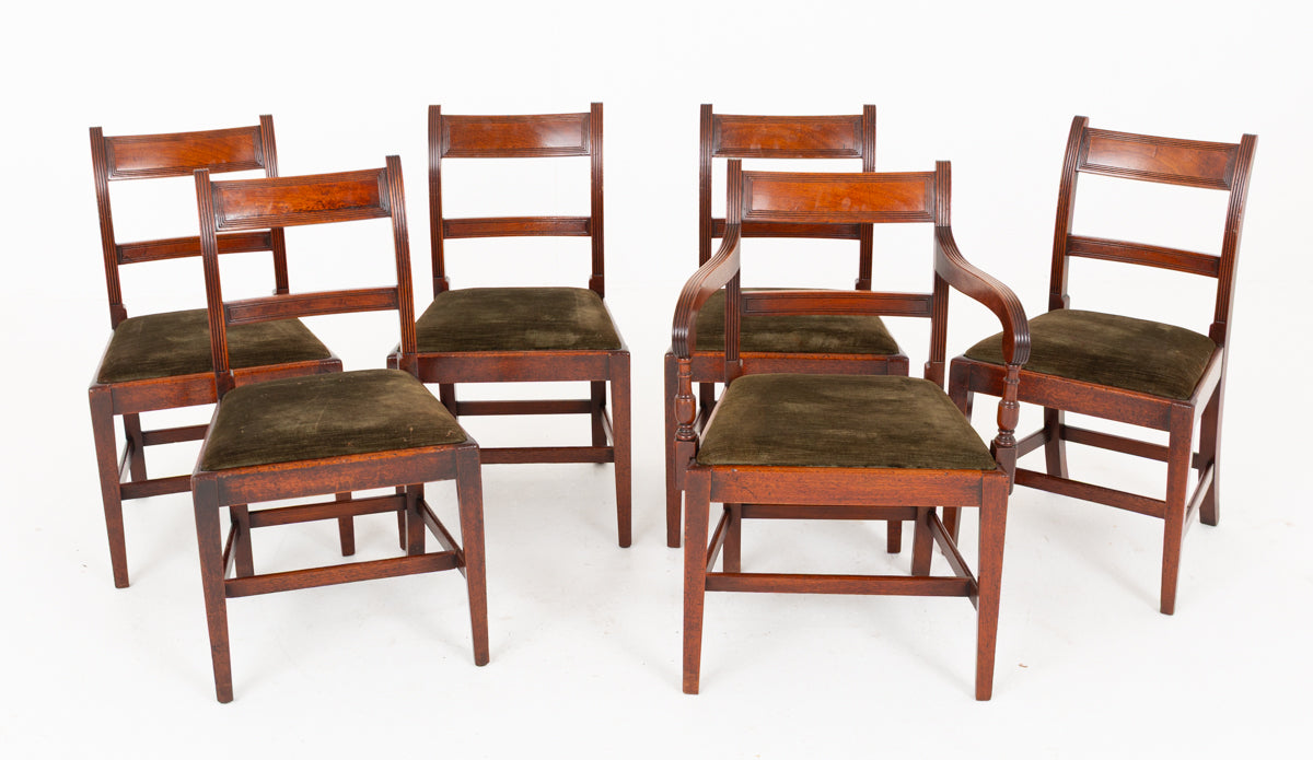 Set of 6 Georgian Mahogany Dining Chairs