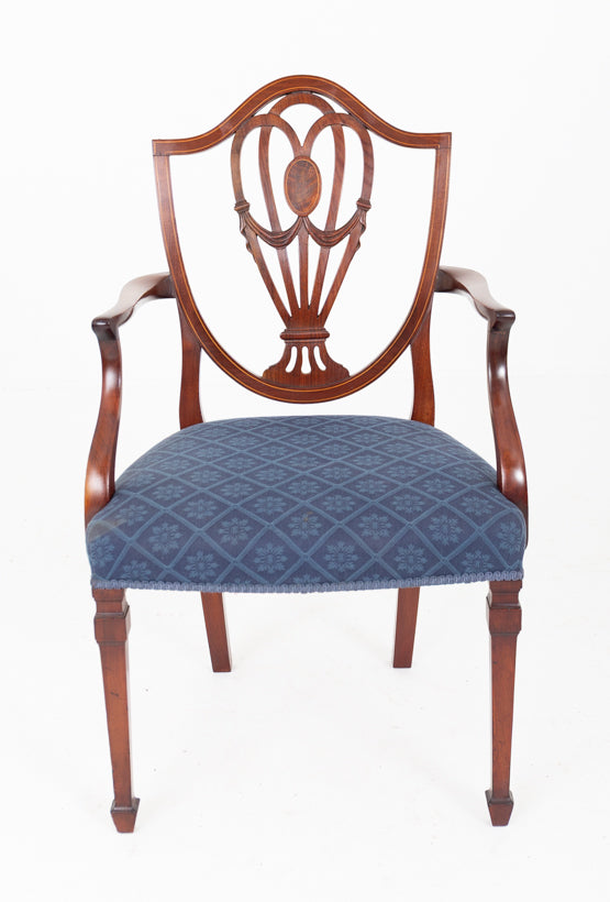 Good Set of 12 (10 + 2) Hepplewhite Style Mahogany Dining Chairs