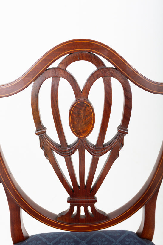 Good Set of 12 (10 + 2) Hepplewhite Style Mahogany Dining Chairs