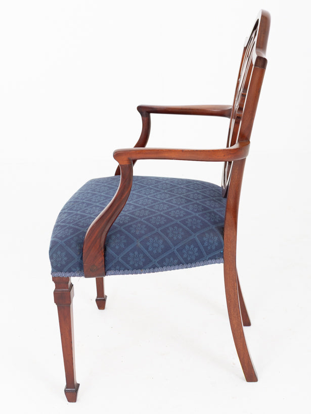 Good Set of 12 (10 + 2) Hepplewhite Style Mahogany Dining Chairs