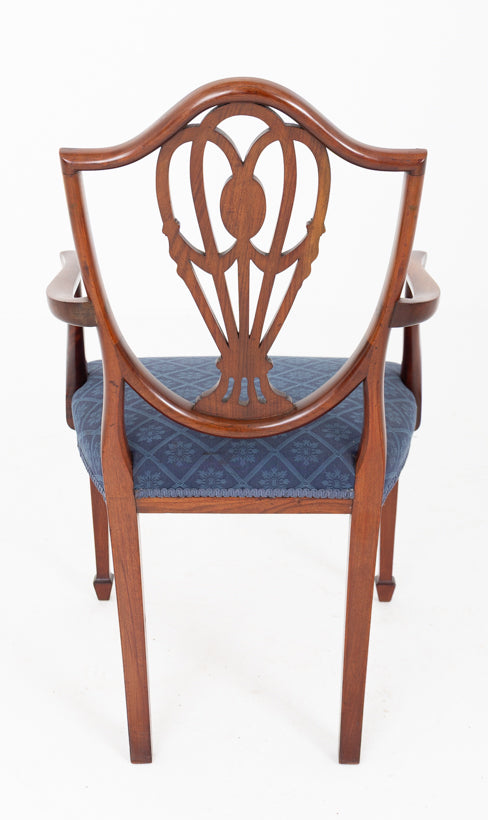 Good Set of 12 (10 + 2) Hepplewhite Style Mahogany Dining Chairs